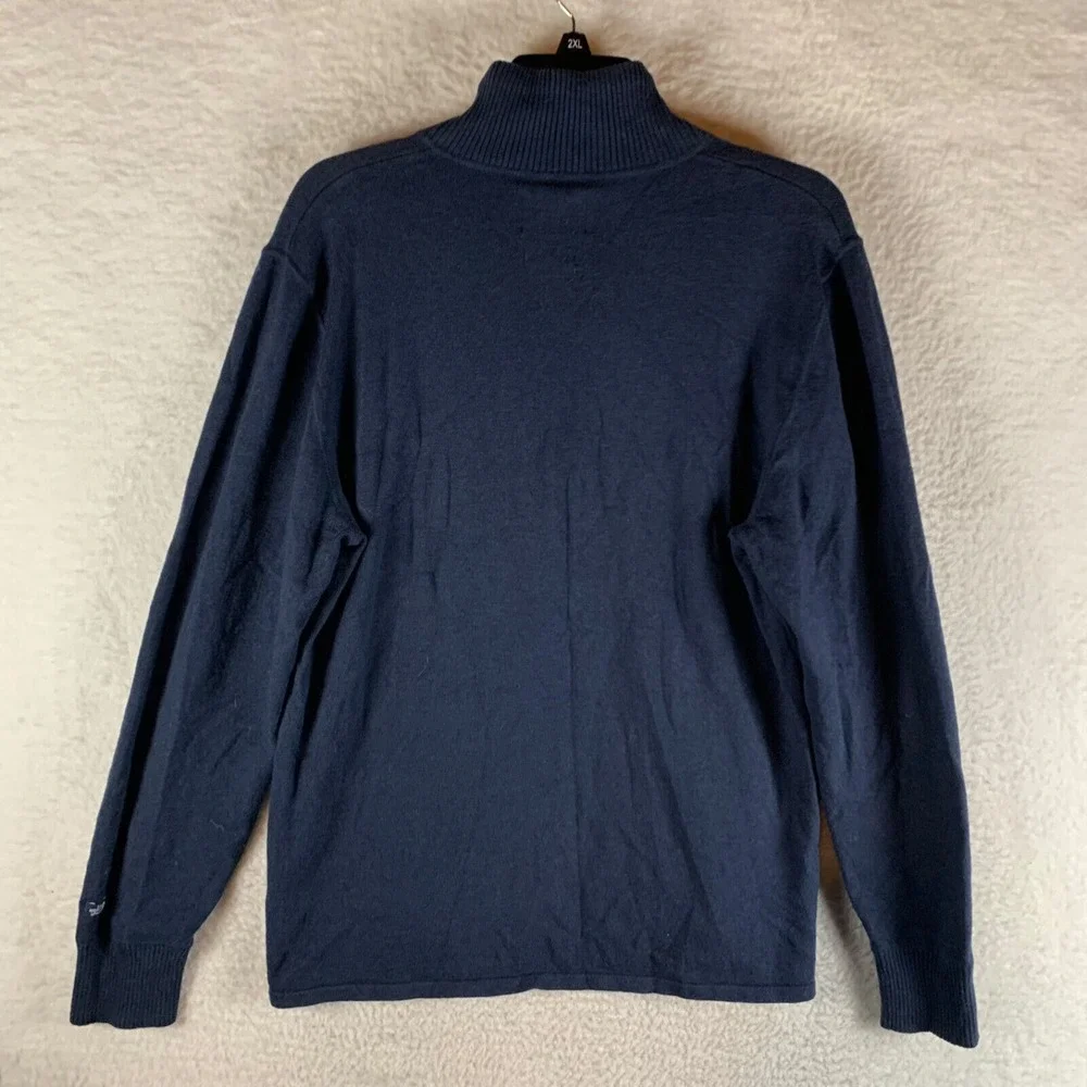 The North Face Men's 1/4 Zip Wool Blend‎ Navy Blue Pullover Knit Sweater Size S